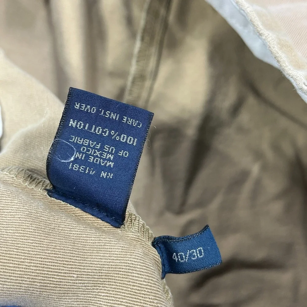 VTG Polo Ralph Lauren Pants Mens 38X28 Andrew Straight Chino Pleated‎ Faded READ